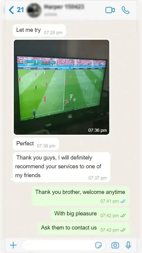 Client WhatsApp review