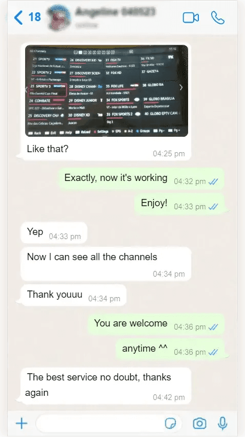 Client WhatsApp review
